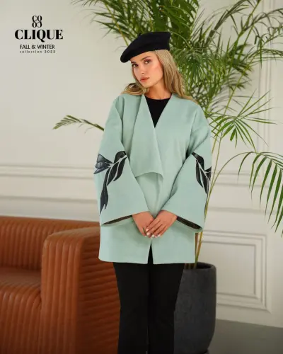 پالتو فوتر آستین چرم